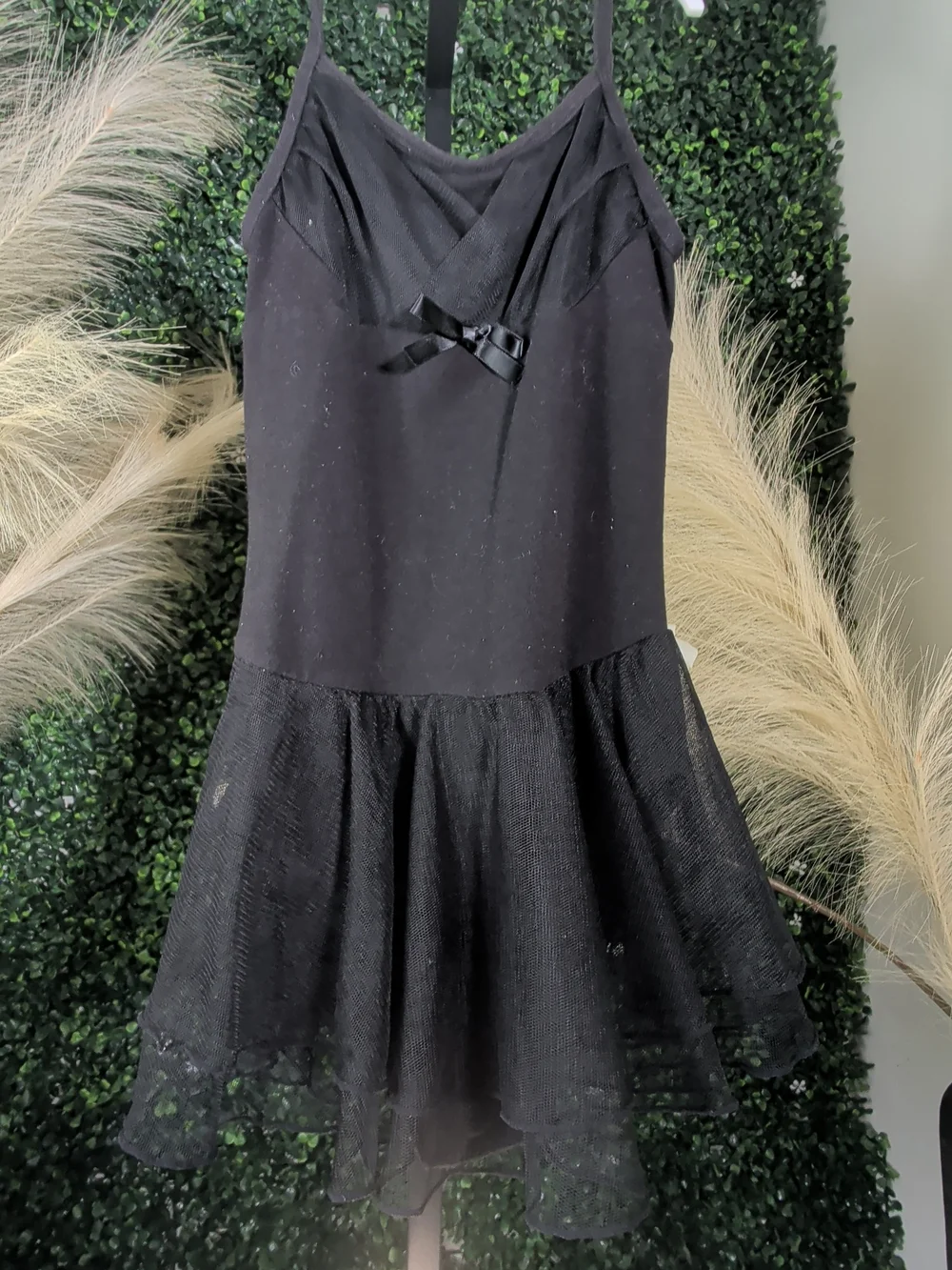 Danskin Girls Ballet Leotard with Tulle SkirGirls' Black Bow-Accent A-Line Dress